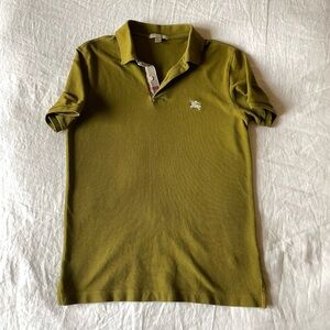 Vintage | rare burberry Brit kiwi green nova check polo shirt